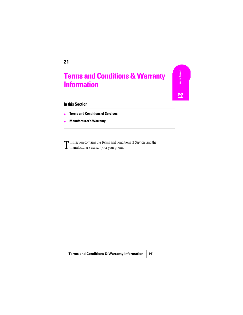 Terms and conditions & warranty information | Samsung SPH-N300 User Manual | Page 141 / 167