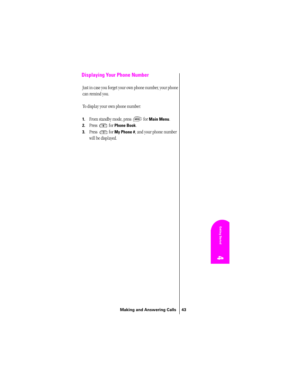 Displaying your phone number | Samsung SPH-N300 User Manual | Page 43 / 167