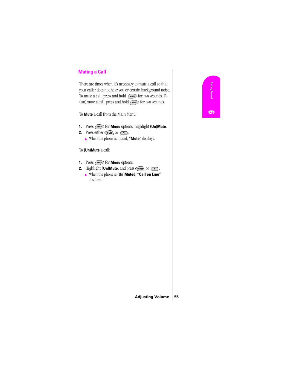 Muting a call | Samsung SPH-N300 User Manual | Page 55 / 167