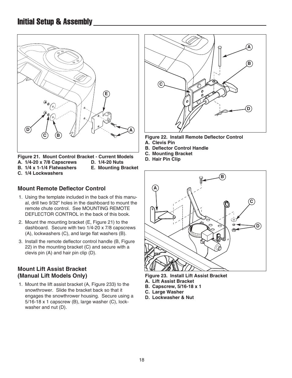 Initial setup & assembly | Snapper 1694874 User Manual | Page 20 / 30