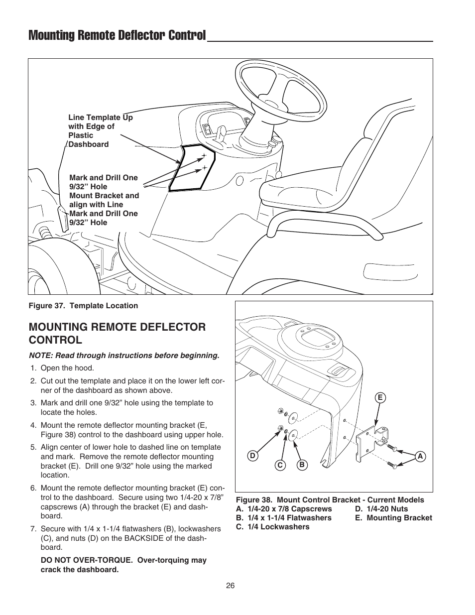 Mounting remote deflector control | Snapper 1694874 User Manual | Page 28 / 30