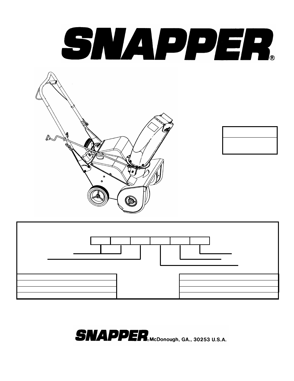 Snapper SX5200R User Manual | 16 pages