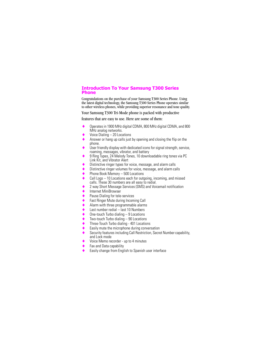 Samsung SCH-T300 User Manual | Page 5 / 180