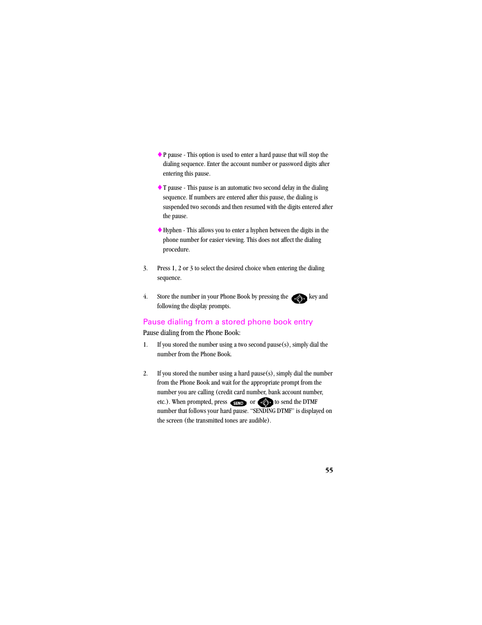 Pause dialing from a stored phone book entry | Samsung SCH-T300 User Manual | Page 57 / 180