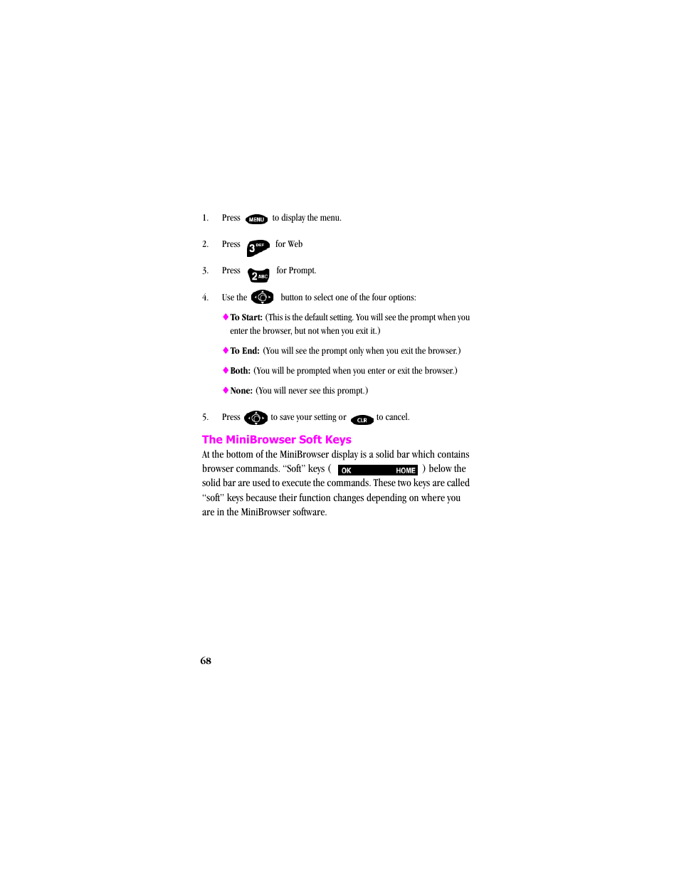 The minibrowser soft keys | Samsung SCH-T300 User Manual | Page 70 / 180