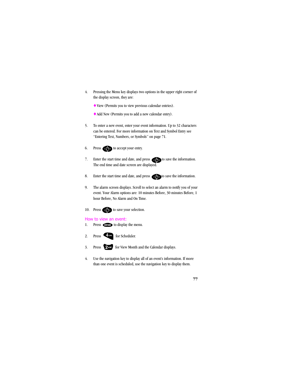 How to view an event | Samsung SCH-T300 User Manual | Page 79 / 180