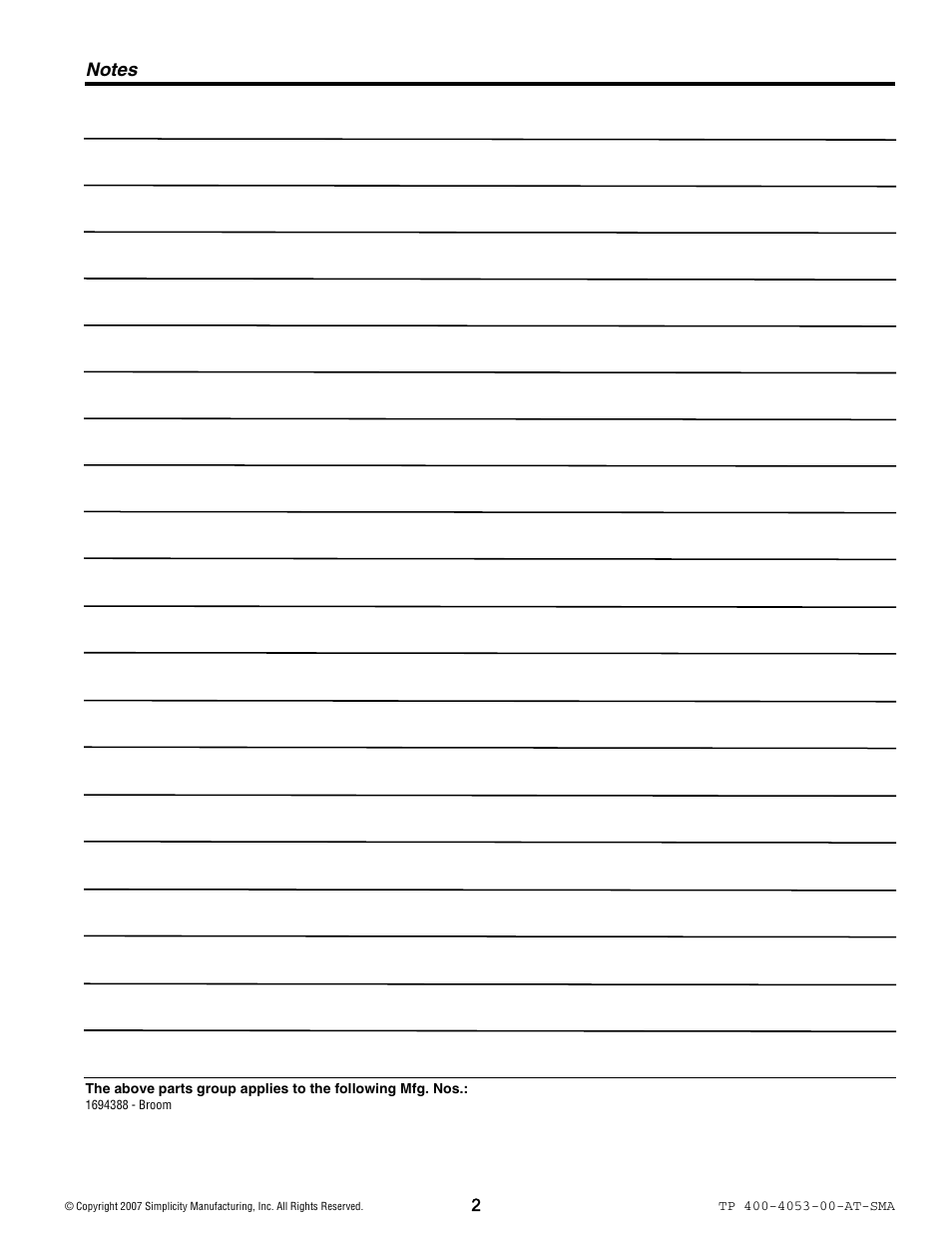 Snapper 4053 User Manual | Page 2 / 4