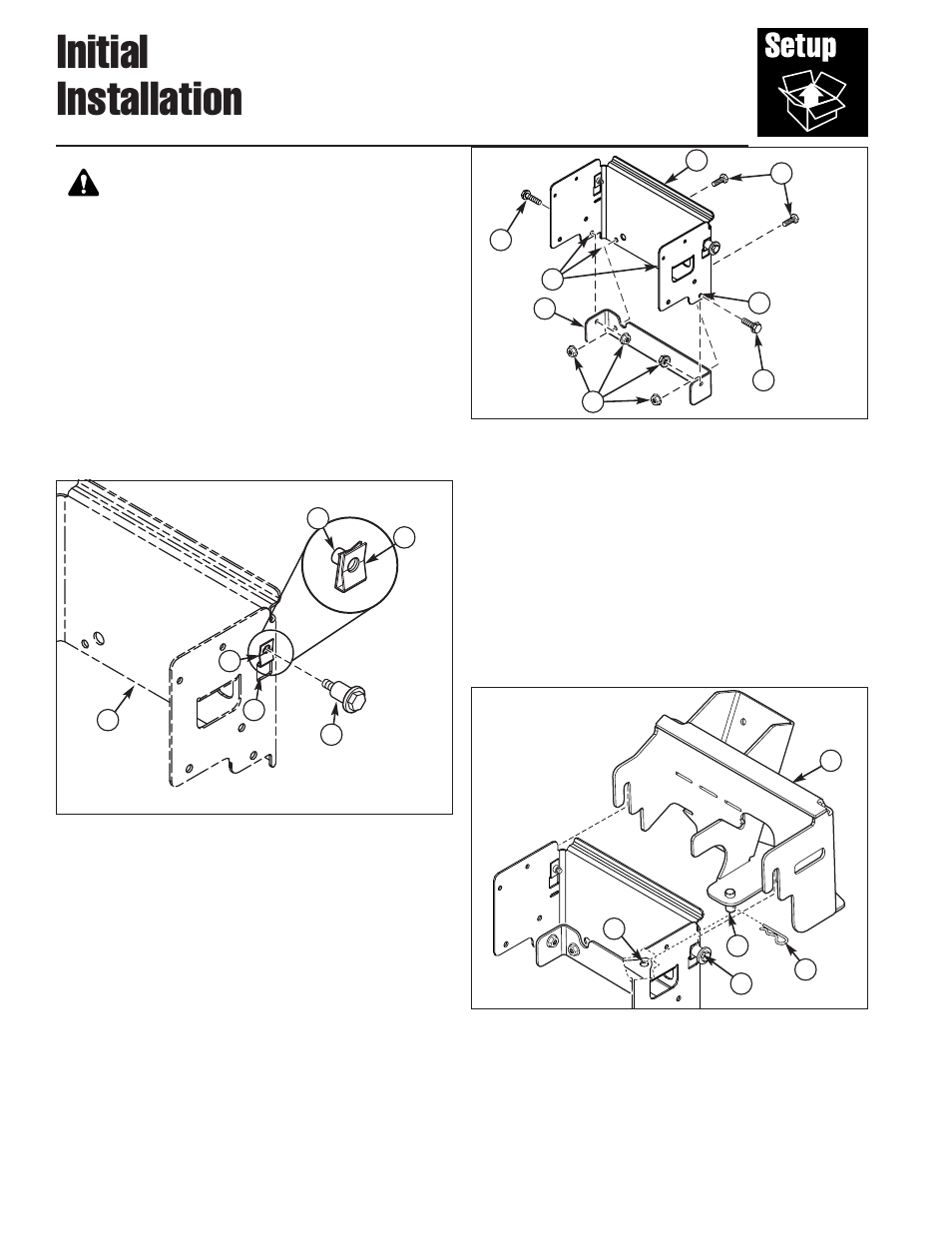 Initial installation, Warning | Snapper 1733866 User Manual | Page 6 / 14