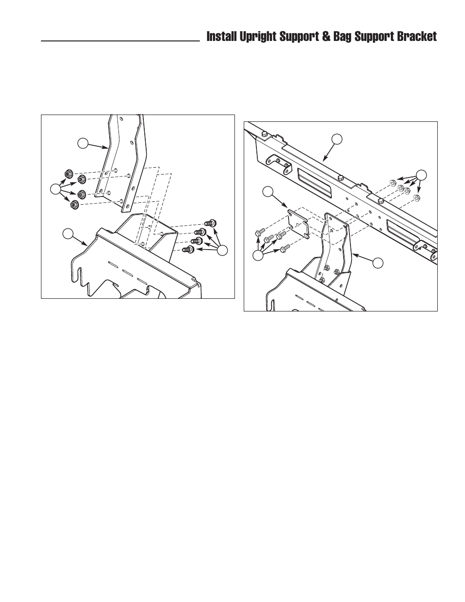 Install upright support & bag support bracket | Snapper 1733866 User Manual | Page 9 / 14