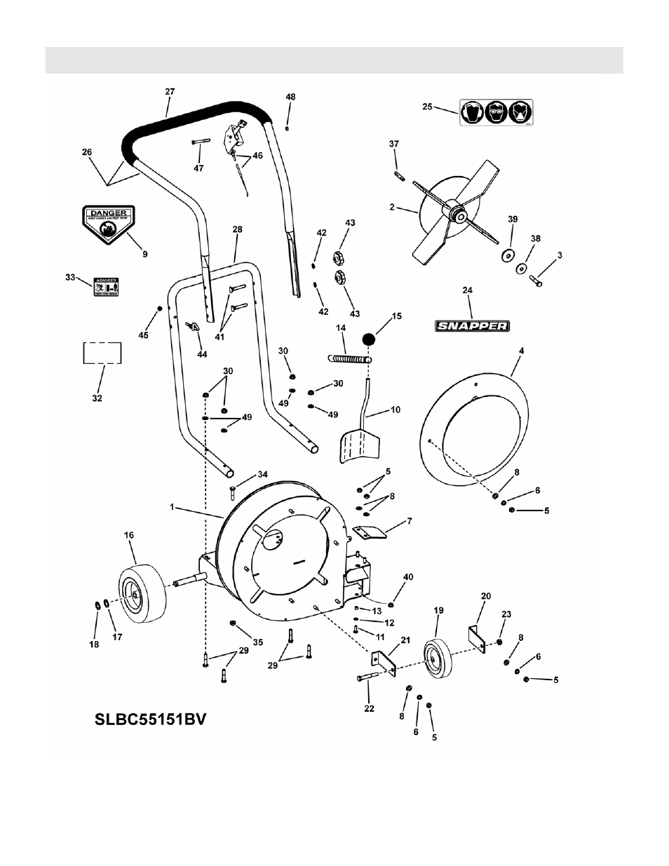 Illustrated parts list | Snapper SLBC55151BV User Manual | Page 11 / 16