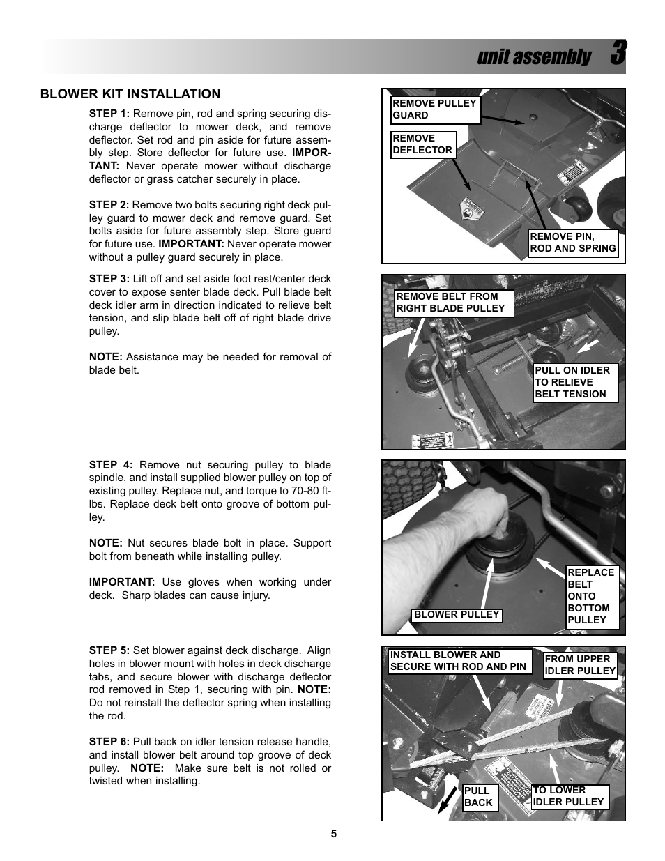 Unit assembly | Snapper Z-VAC 7600004 User Manual | Page 5 / 24