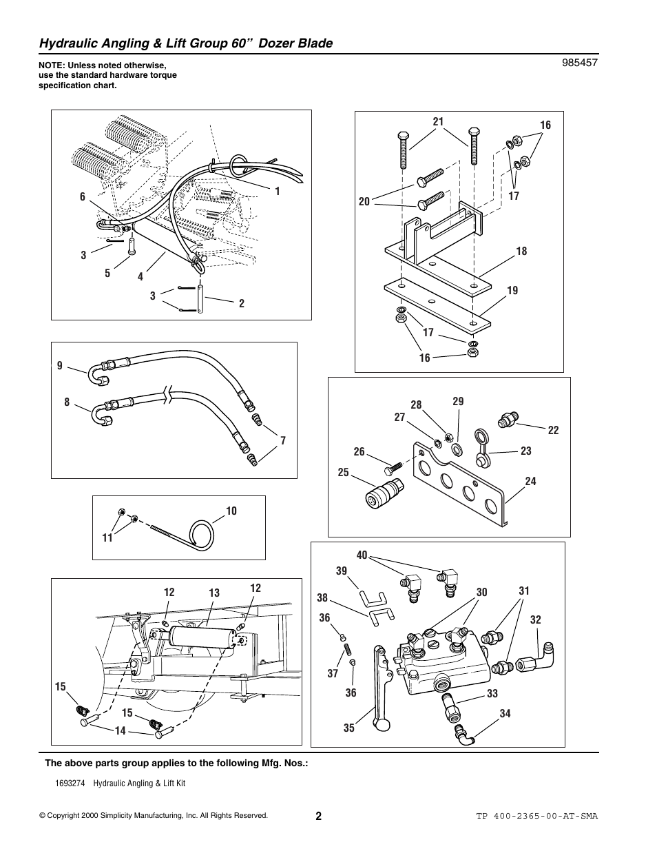 Snapper 2365 User Manual | Page 2 / 6