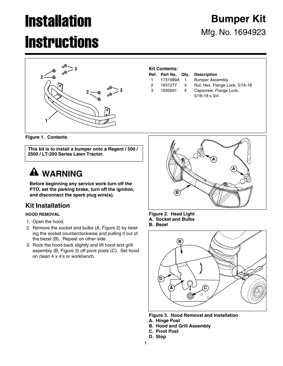 Snapper 1694923 User Manual | 2 pages