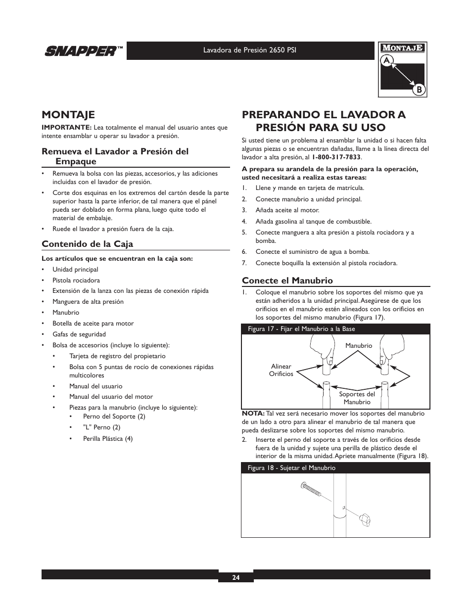 Snapper 020230 User Manual | Page 24 / 36
