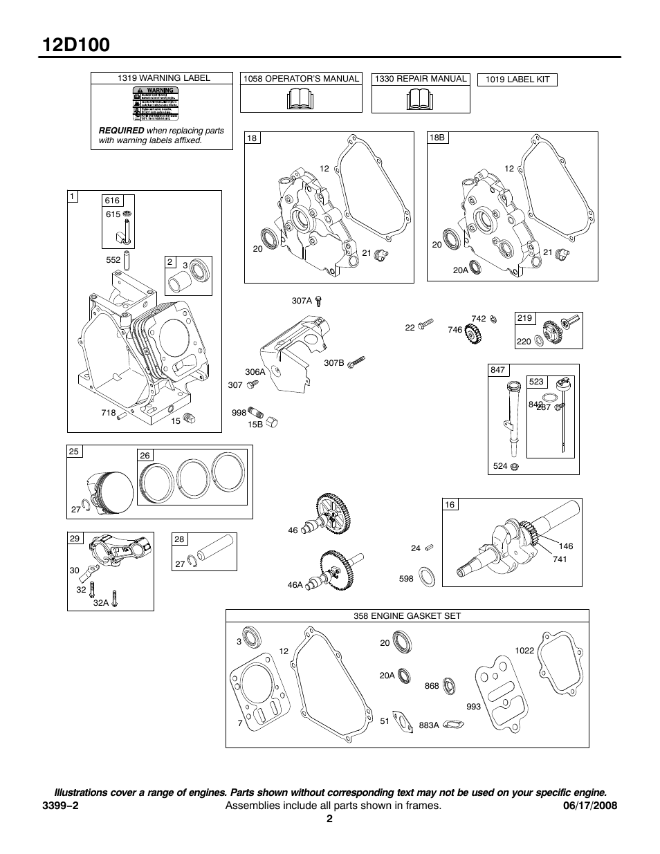 Snapper 12D100 User Manual | Page 2 / 9