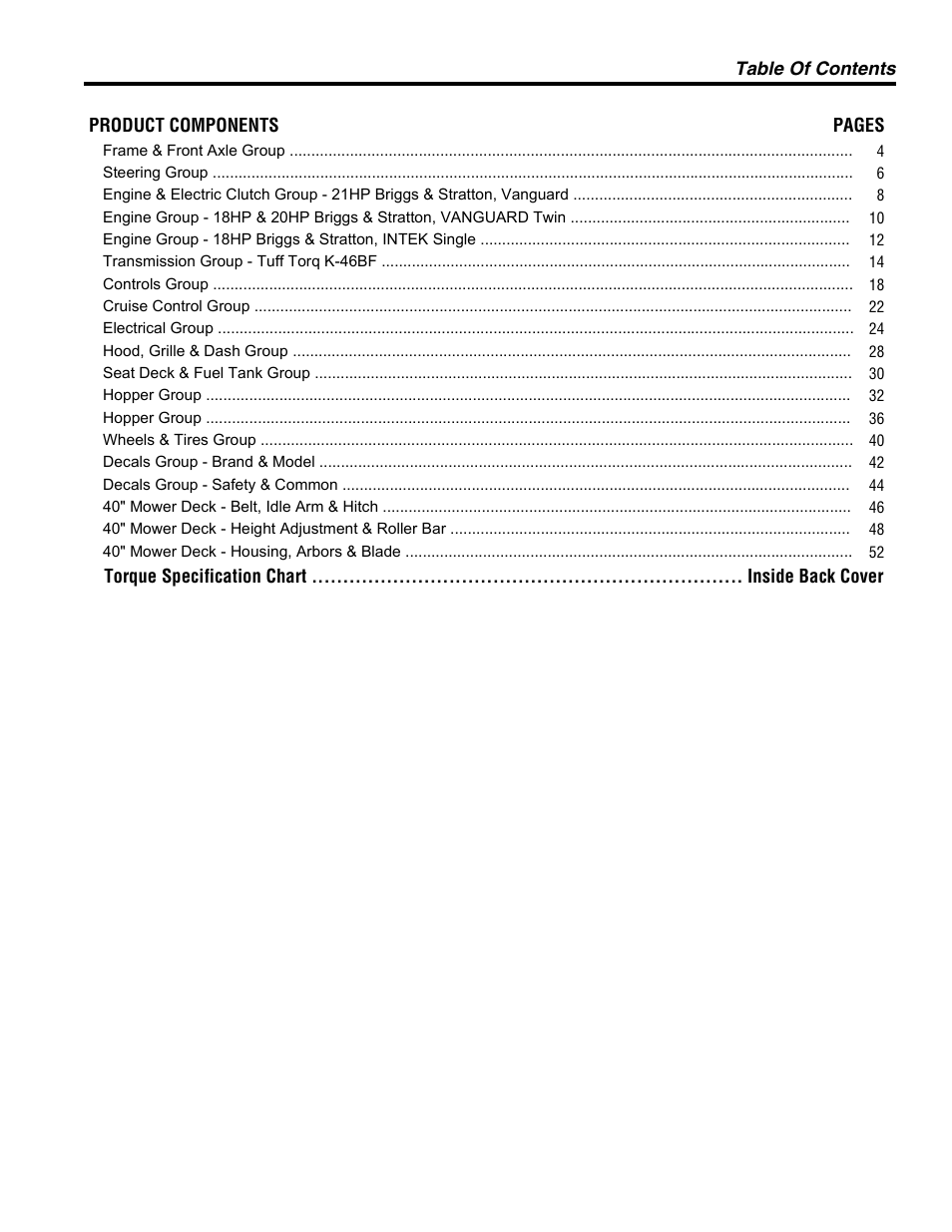 Snapper 4560 User Manual | Page 3 / 58