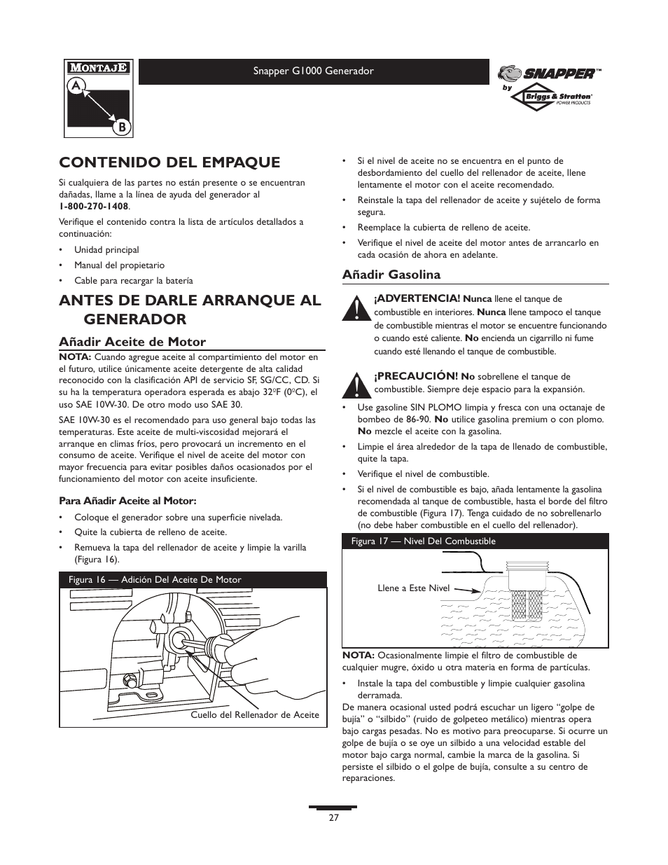 Snapper 1666-0 User Manual | Page 27 / 40