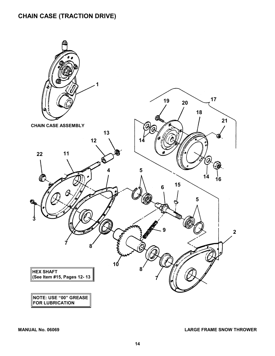 Chain case (traction drive) | Snapper 8246 User Manual | Page 14 / 28