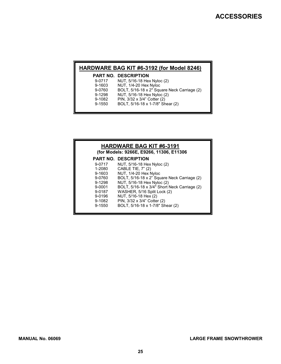 Accessories | Snapper 8246 User Manual | Page 25 / 28
