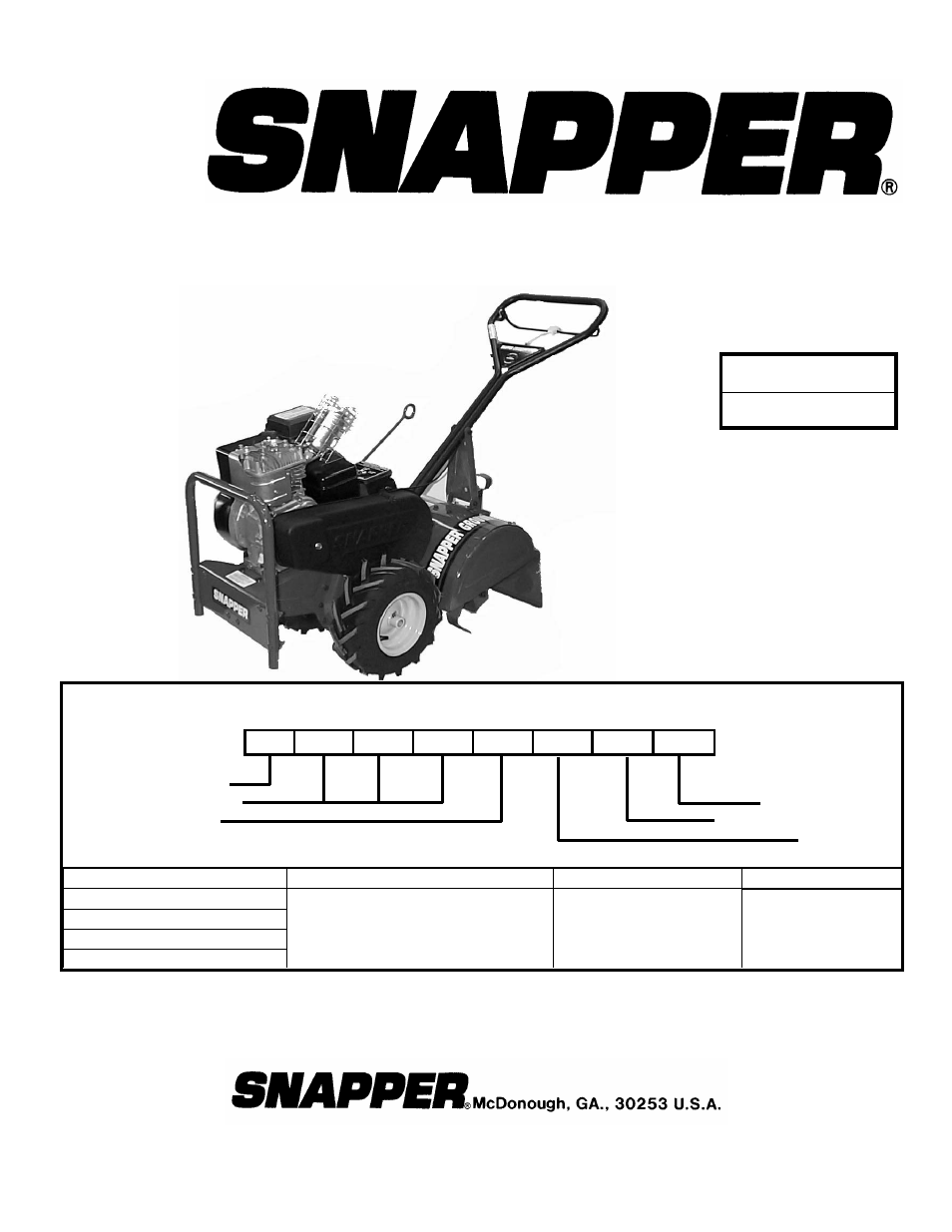 Snapper EICFR5004B User Manual | 20 pages