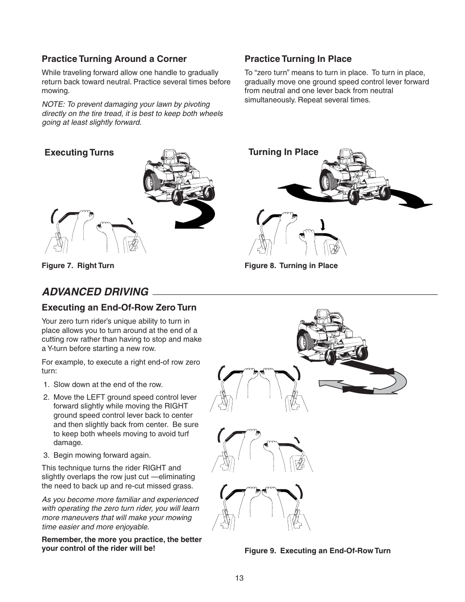 Advanced driving | Snapper 150Z ZTR Series User Manual | Page 15 / 36