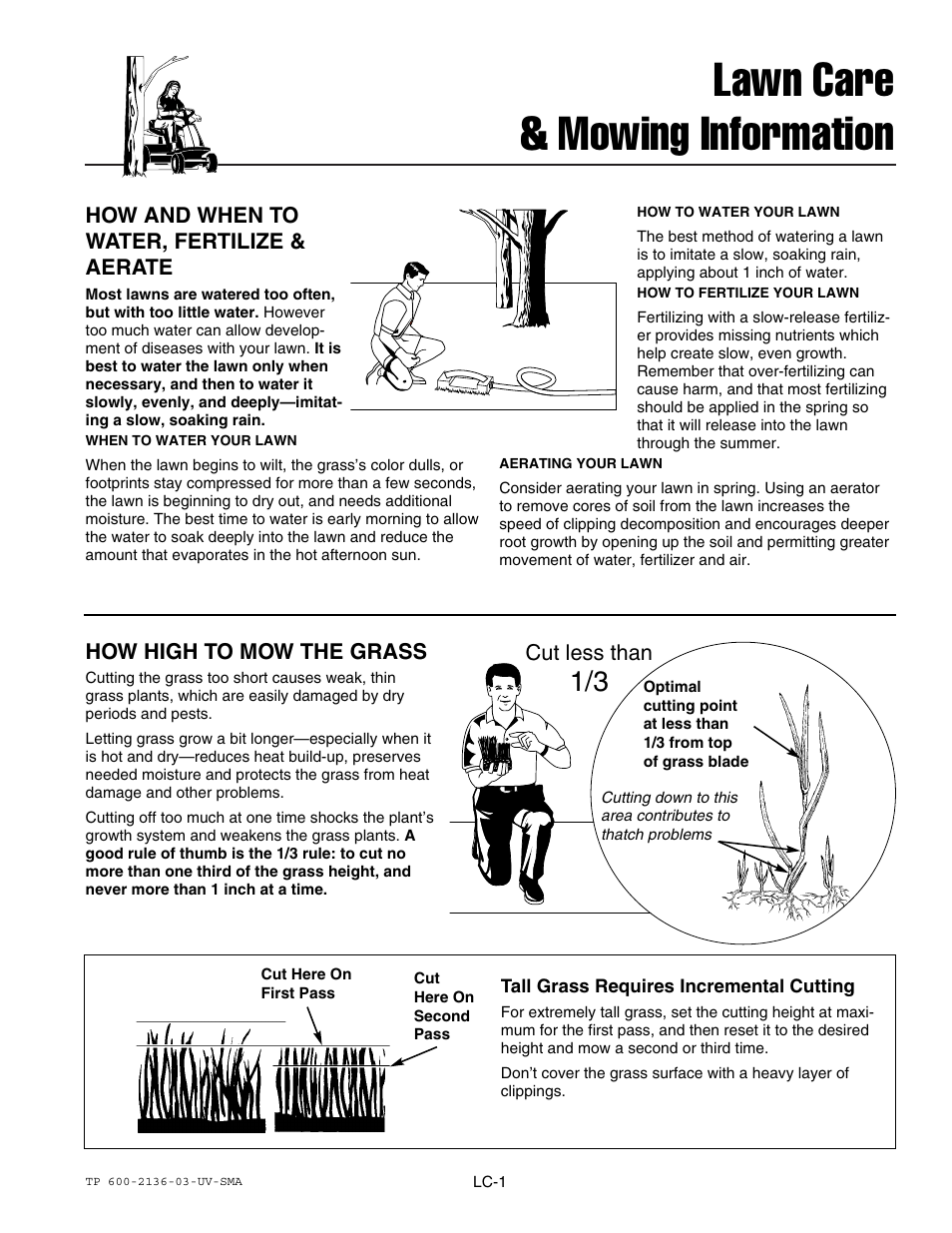 Lawn care & mowing information | Snapper 150Z ZTR Series User Manual | Page 34 / 36