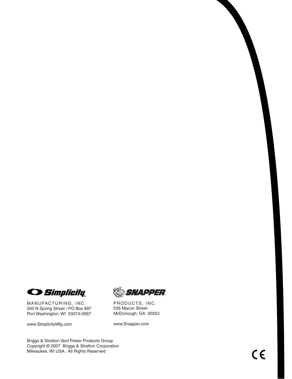 Snapper 150Z ZTR Series User Manual | Page 36 / 36