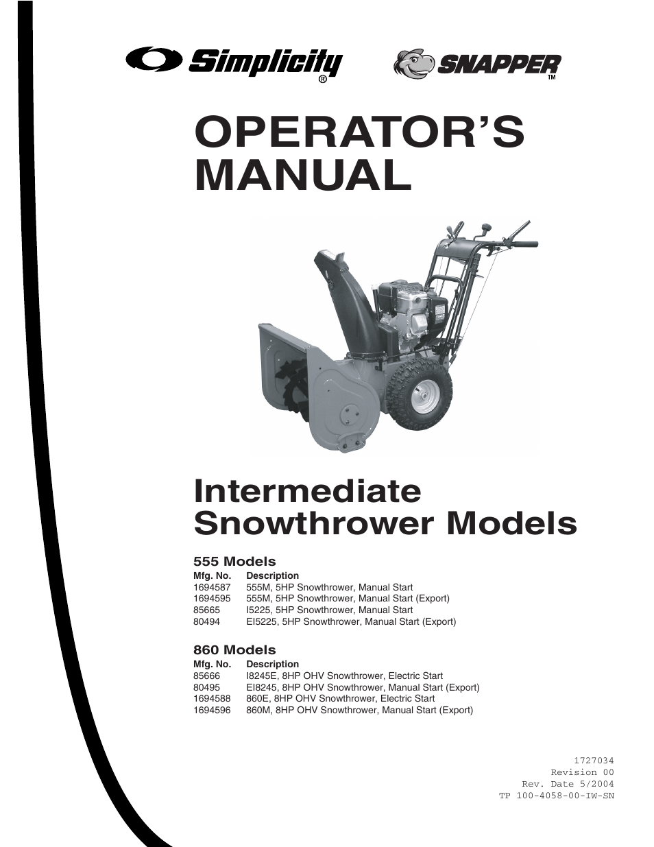 Snapper 555M User Manual | 32 pages