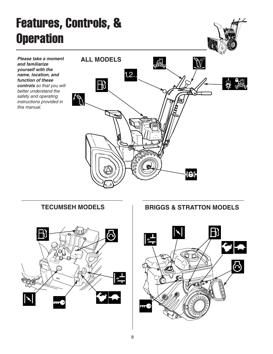 Features, controls, & operation | Snapper 555M User Manual | Page 9 / 32