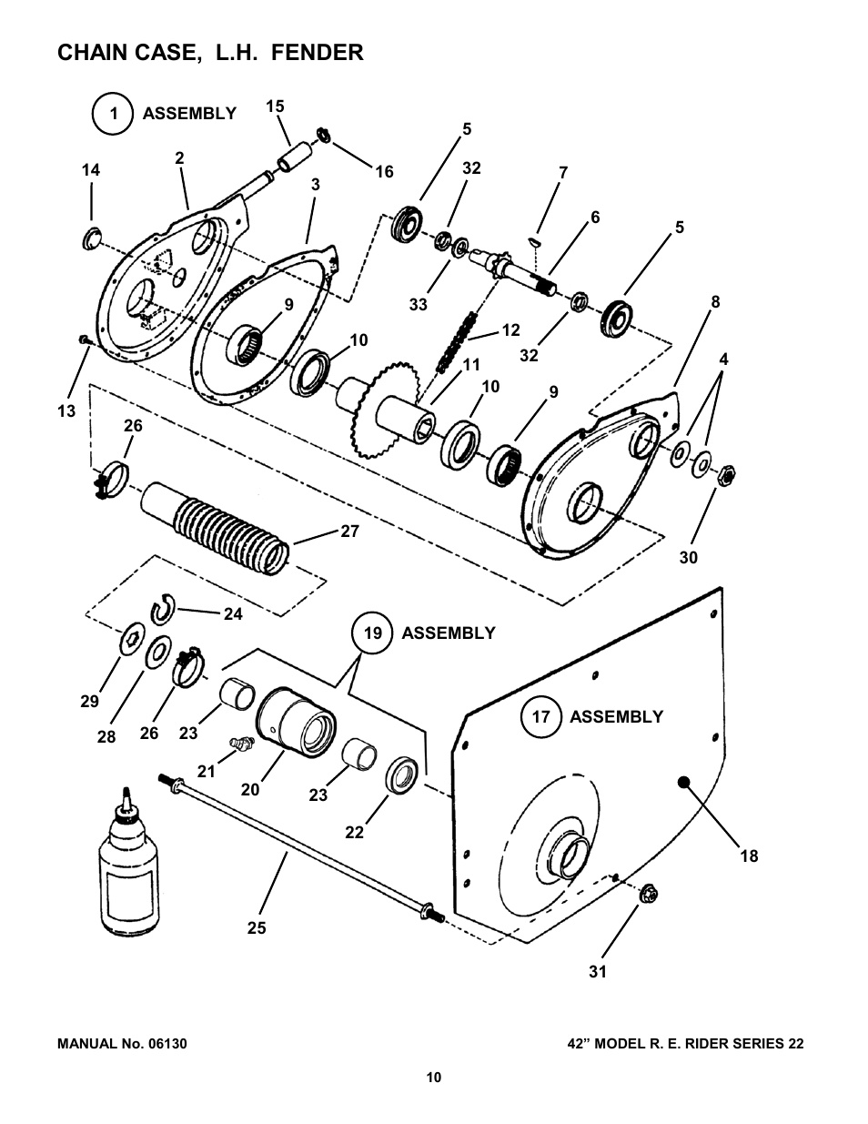 Chain case, l.h. fender | Snapper 421622BVE User Manual | Page 10 / 32