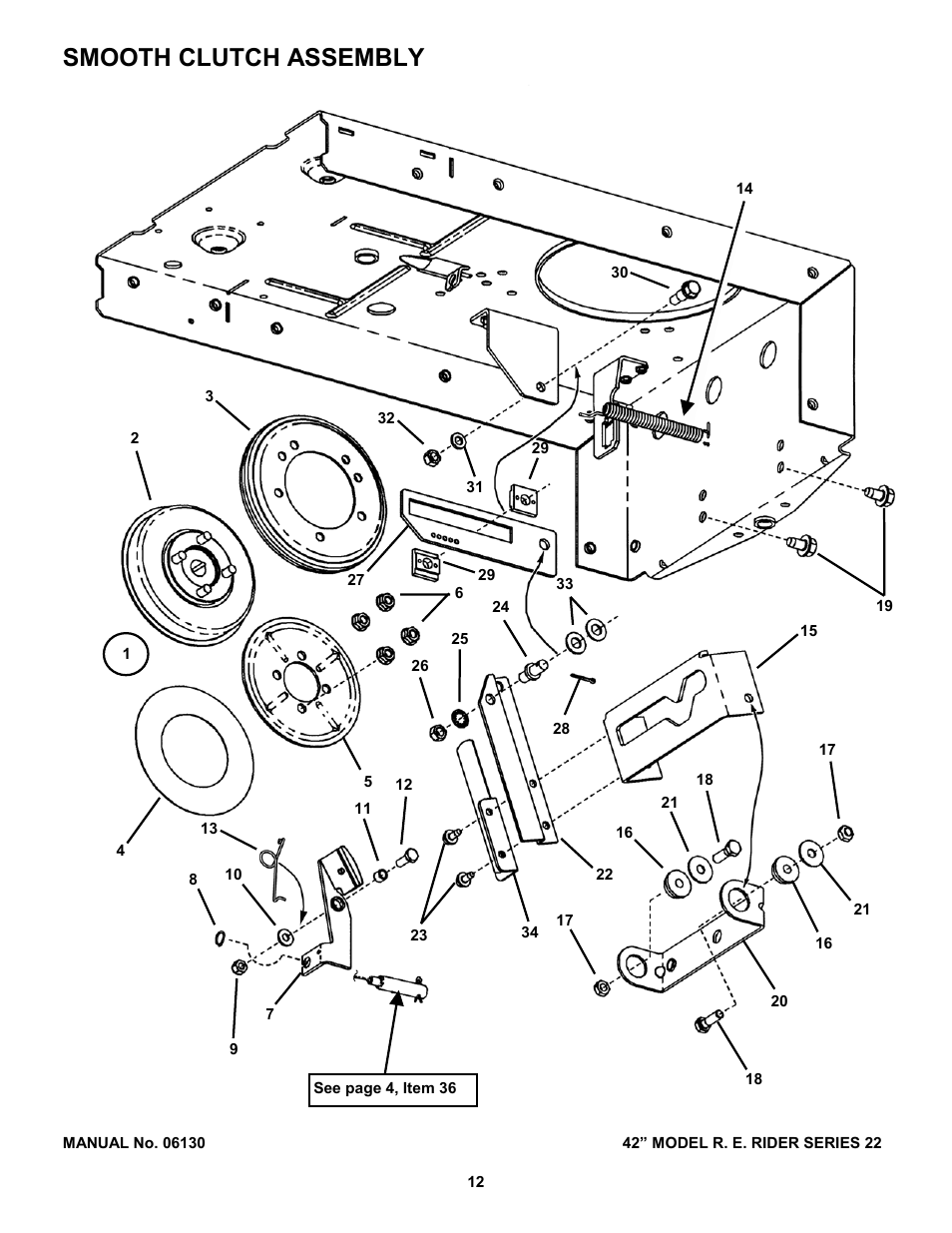 Smooth clutch assembly | Snapper 421622BVE User Manual | Page 12 / 32