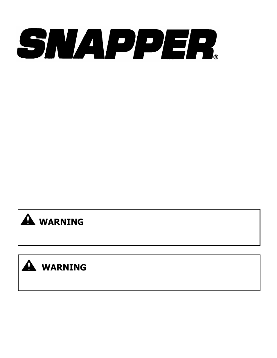 Safety instructions & operator’s manual for, Warning, Important | Snapper ELE3190R User Manual | Page 18 / 18