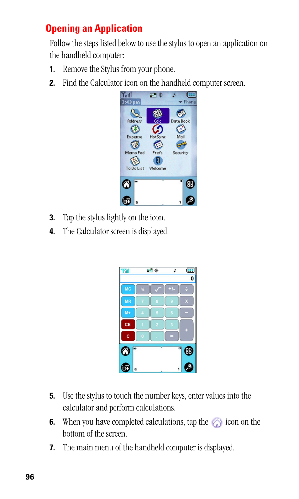 Opening an application | Samsung SPH-I330 User Manual | Page 100 / 206