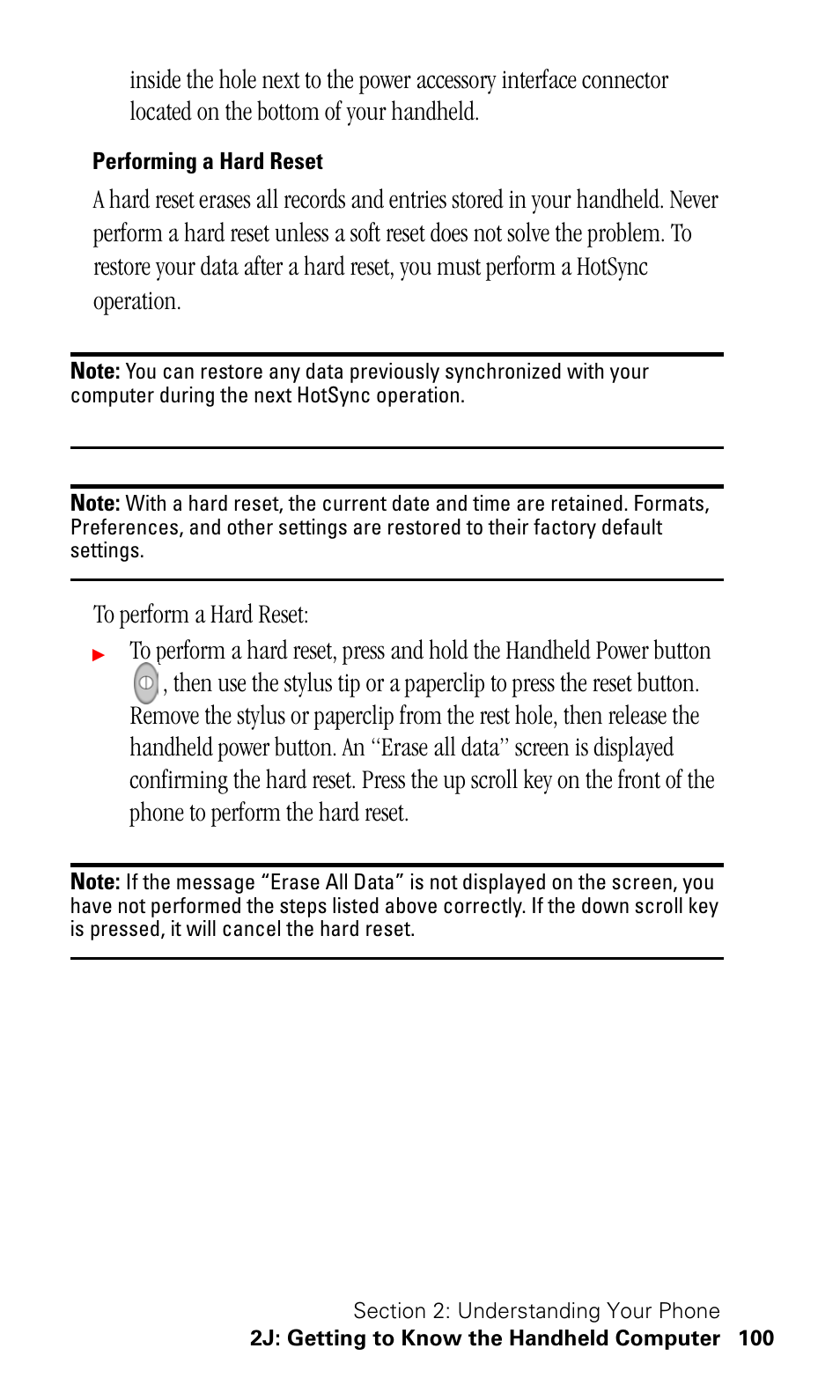 Performing a hard reset | Samsung SPH-I330 User Manual | Page 104 / 206
