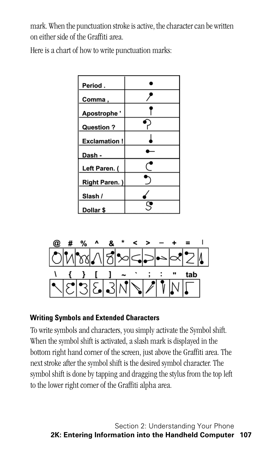 Writing symbols and extended characters | Samsung SPH-I330 User Manual | Page 111 / 206