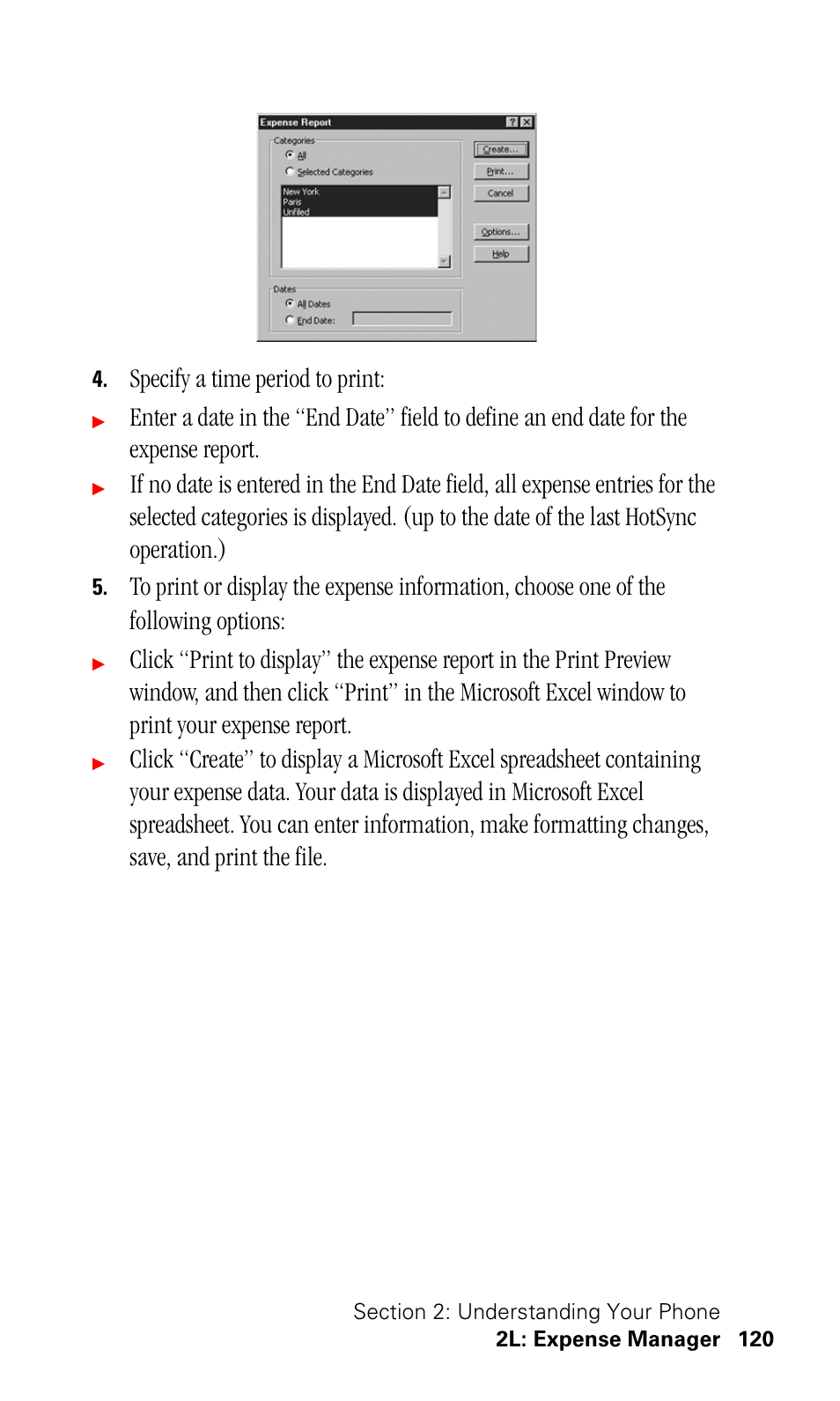 Specify a time period to print | Samsung SPH-I330 User Manual | Page 124 / 206