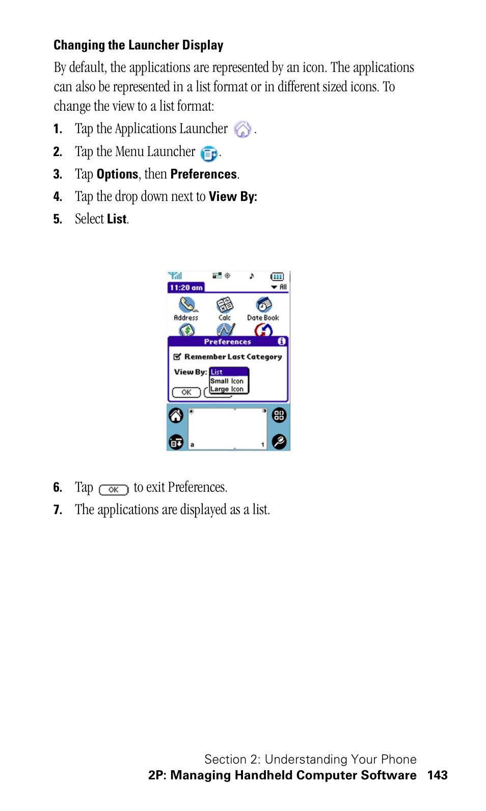 Changing the launcher display | Samsung SPH-I330 User Manual | Page 147 / 206