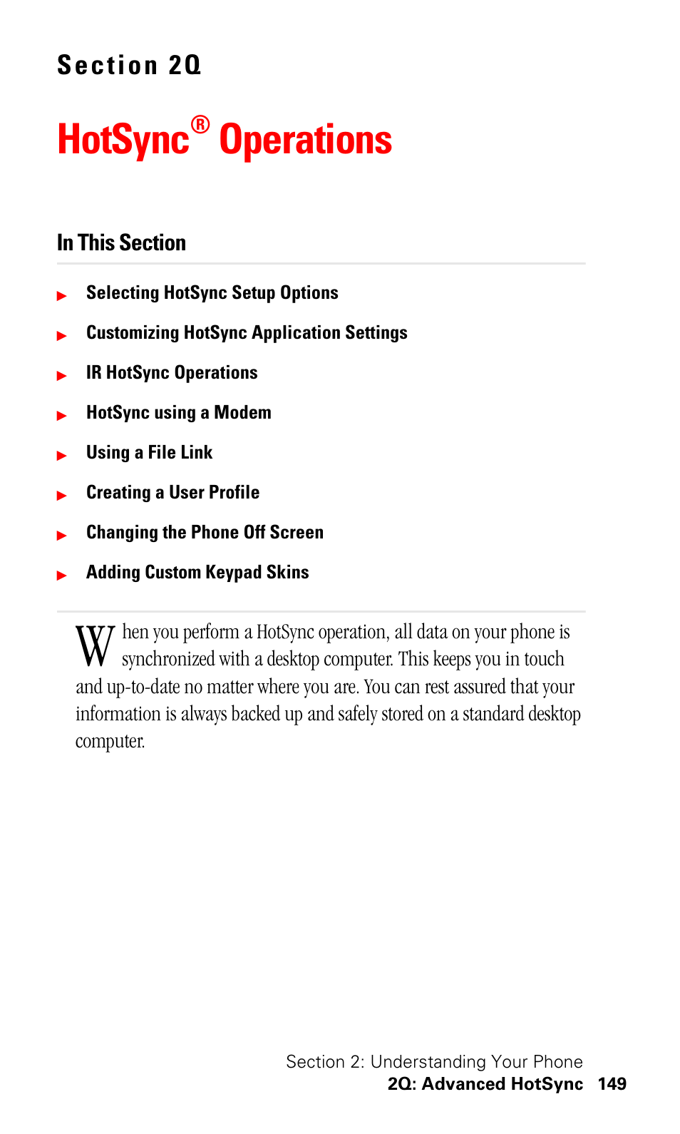 Hotsync, Operations | Samsung SPH-I330 User Manual | Page 153 / 206