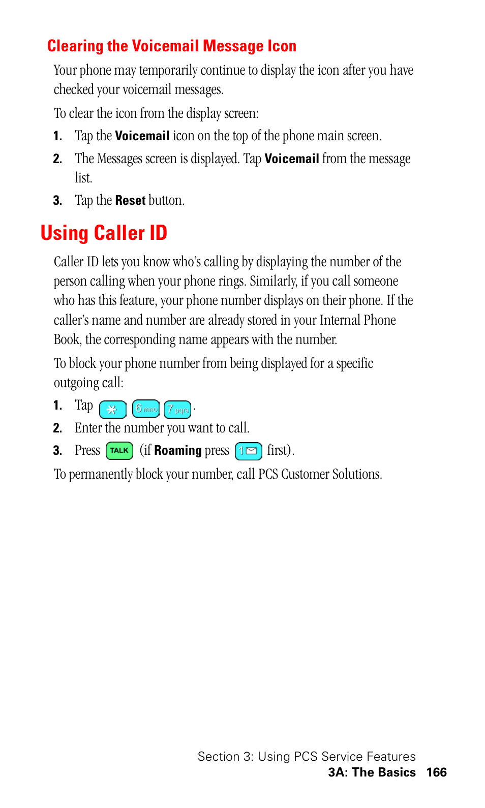 Clearing the voicemail message icon, Using caller id | Samsung SPH-I330 User Manual | Page 170 / 206