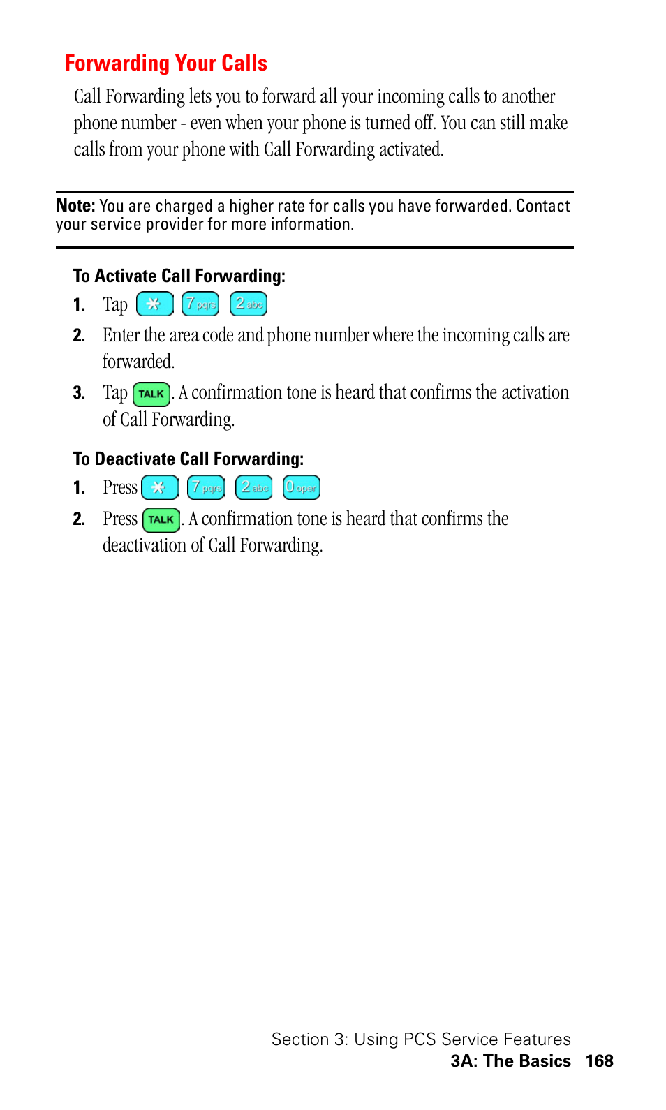 Forwarding your calls, To activate call forwarding, To deactivate call forwarding | Samsung SPH-I330 User Manual | Page 172 / 206