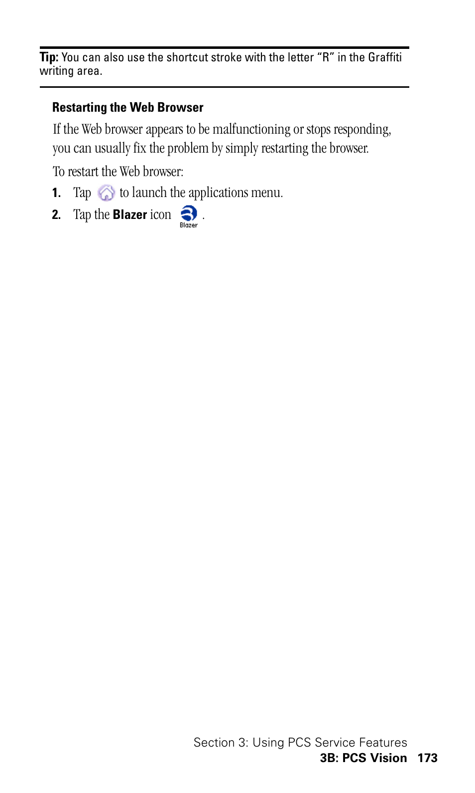Restarting the web browser | Samsung SPH-I330 User Manual | Page 177 / 206