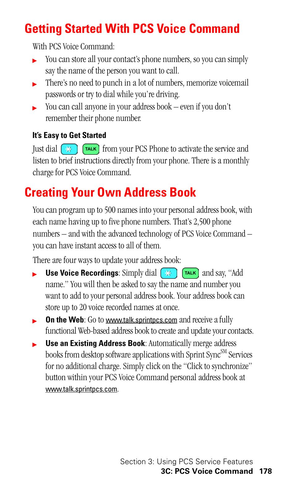 Getting started with pcs voice command, It’s easy to get started, Creating your own address book | Samsung SPH-I330 User Manual | Page 182 / 206