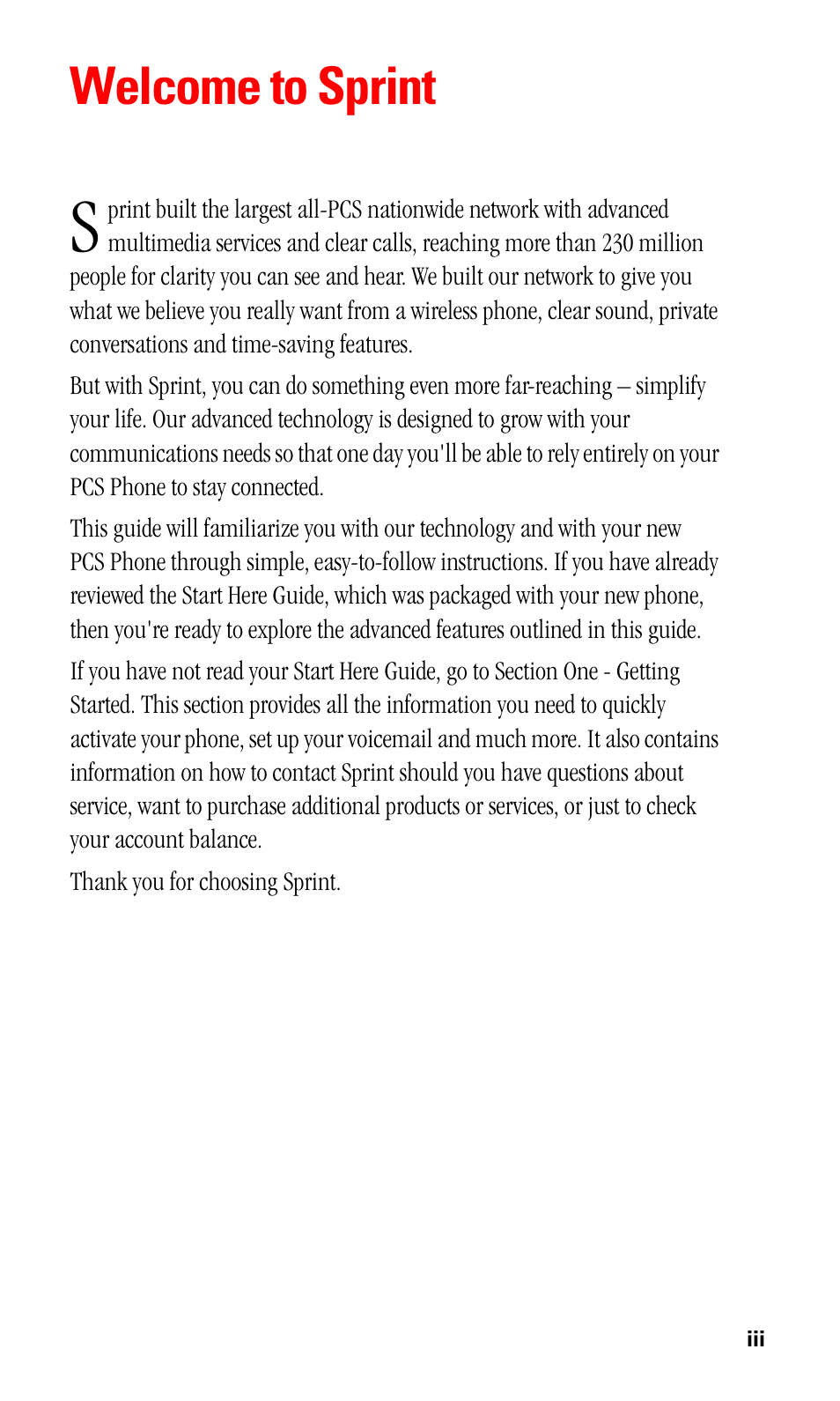 Welcome to sprint | Samsung SPH-I330 User Manual | Page 3 / 206