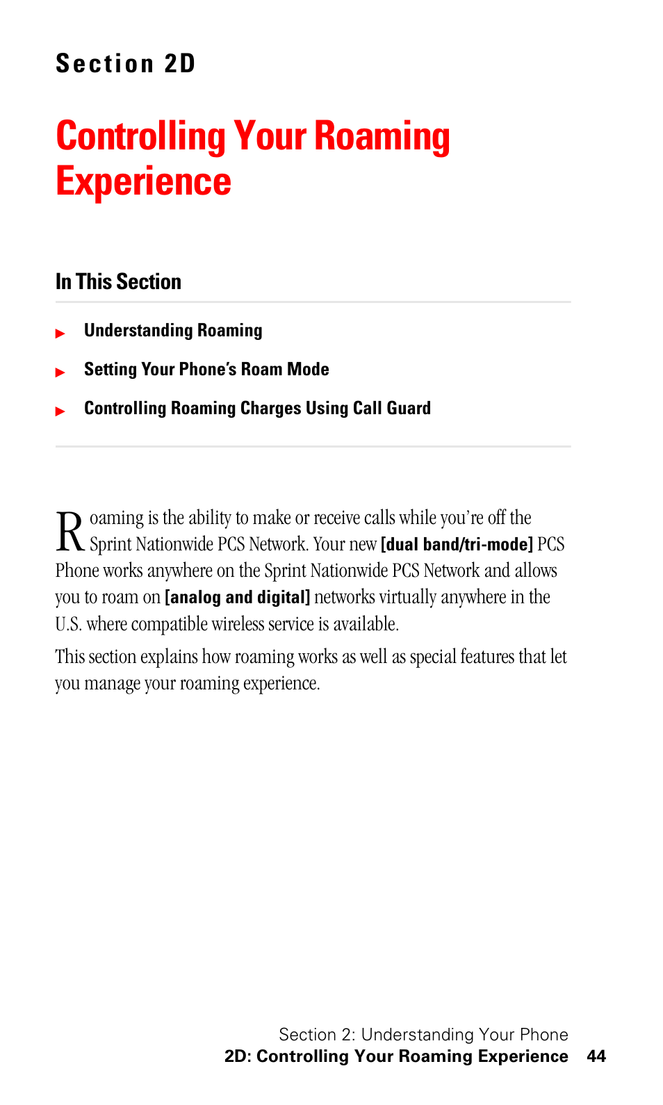 Controlling your roaming experience | Samsung SPH-I330 User Manual | Page 48 / 206