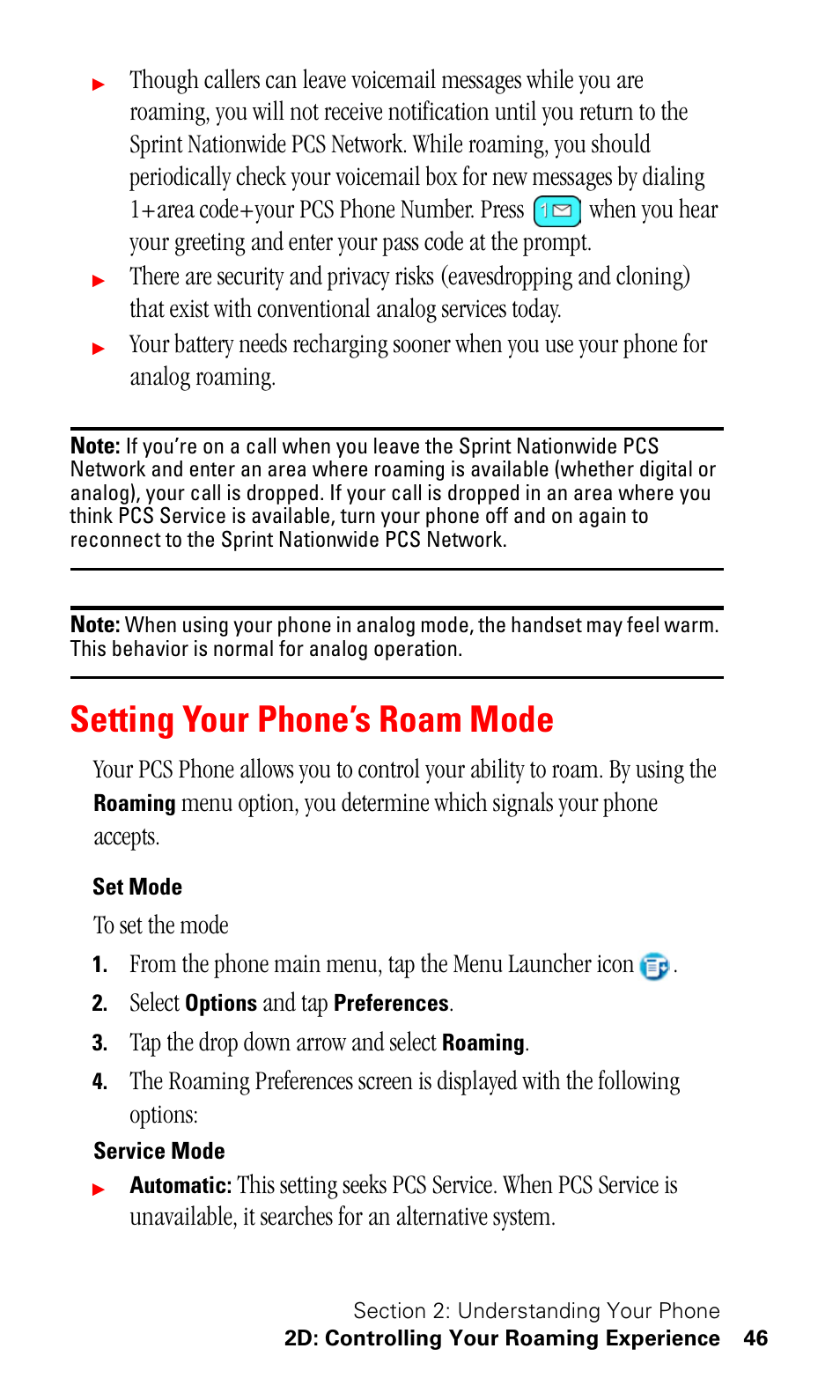 Setting your phone’s roam mode, Set mode | Samsung SPH-I330 User Manual | Page 50 / 206