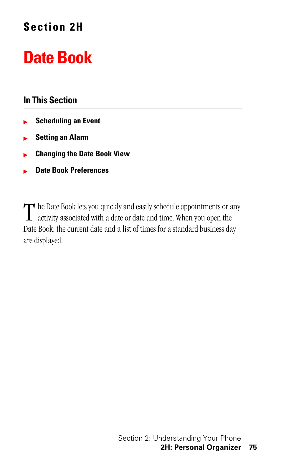 Date book | Samsung SPH-I330 User Manual | Page 79 / 206