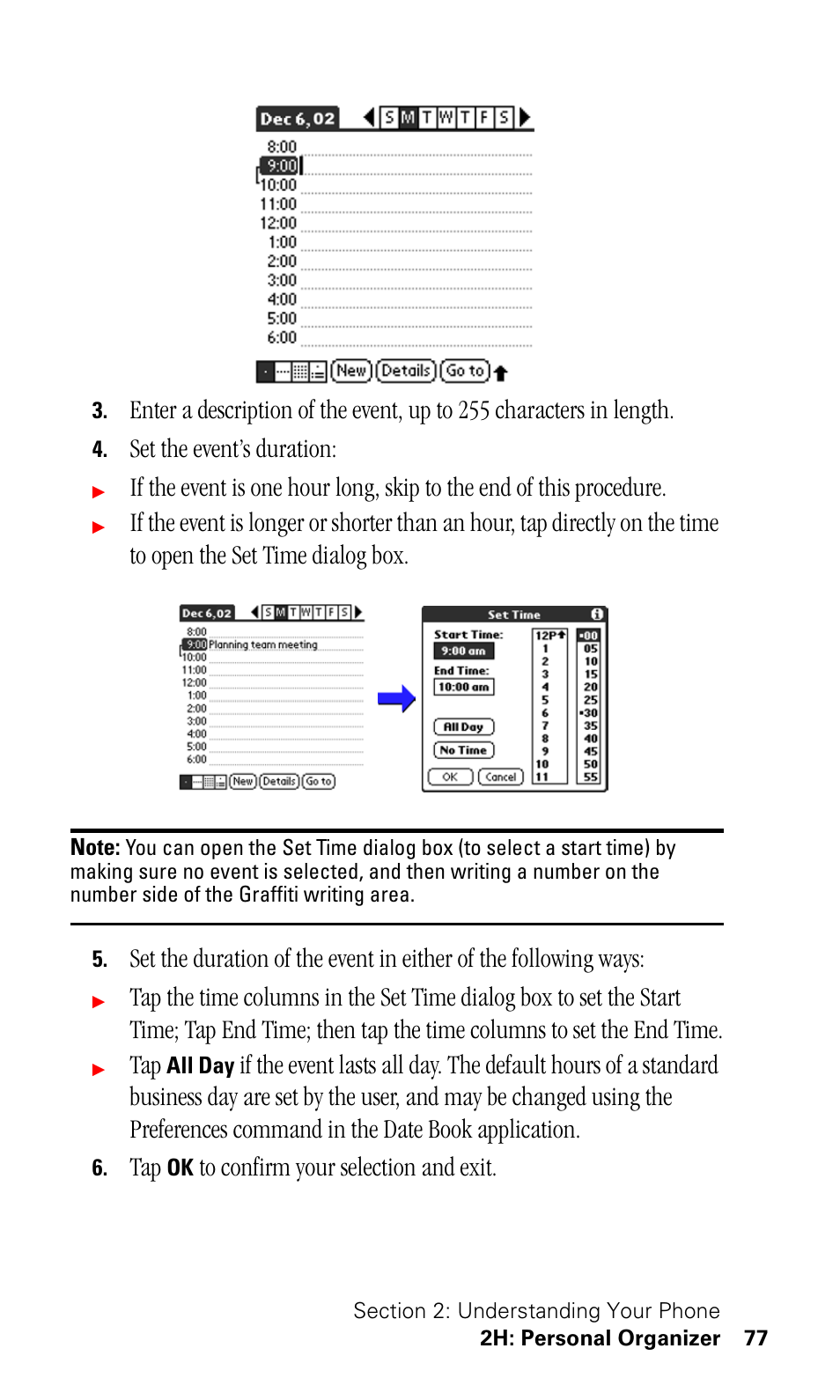 Set the event’s duration | Samsung SPH-I330 User Manual | Page 81 / 206