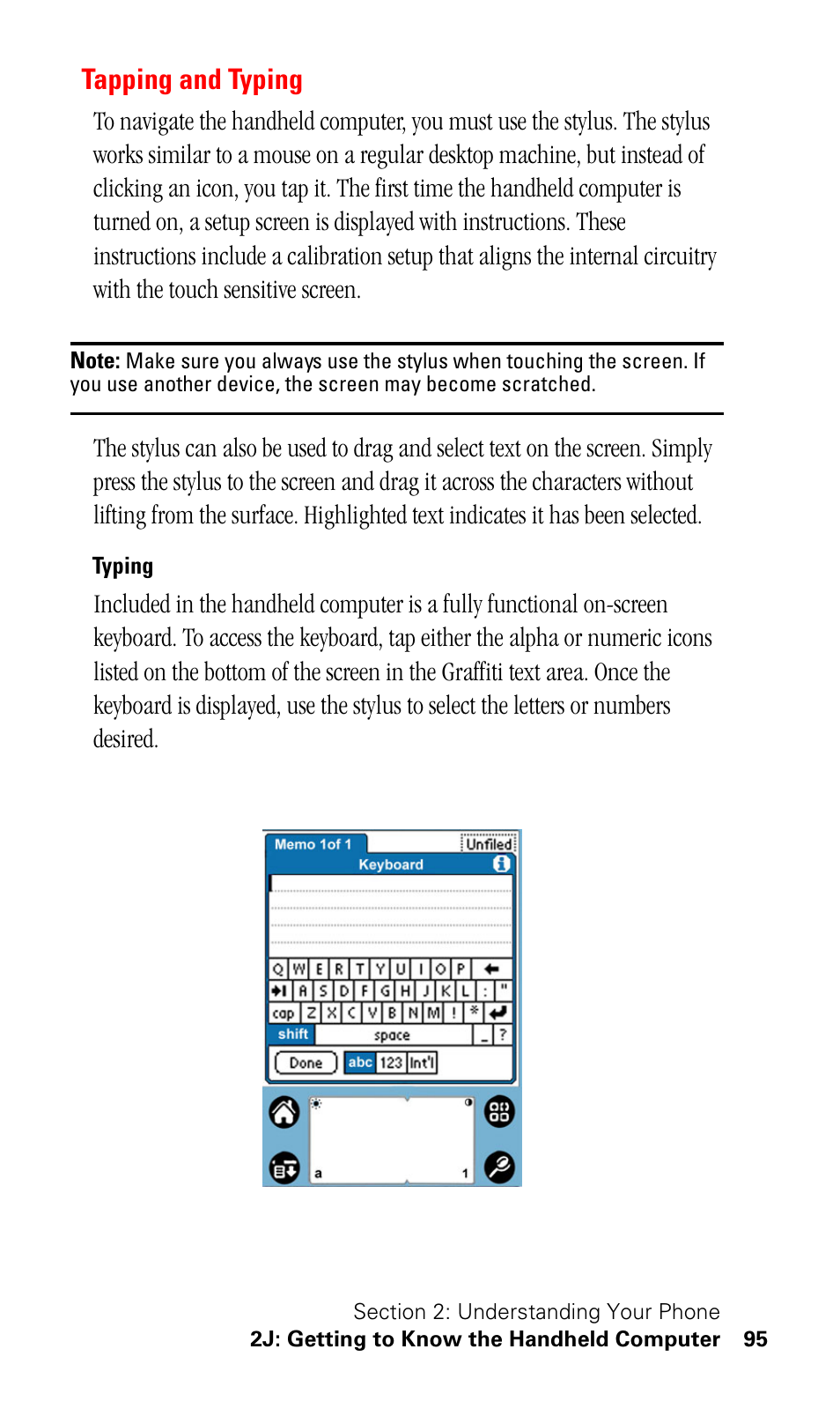 Tapping and typing, Typing | Samsung SPH-I330 User Manual | Page 99 / 206