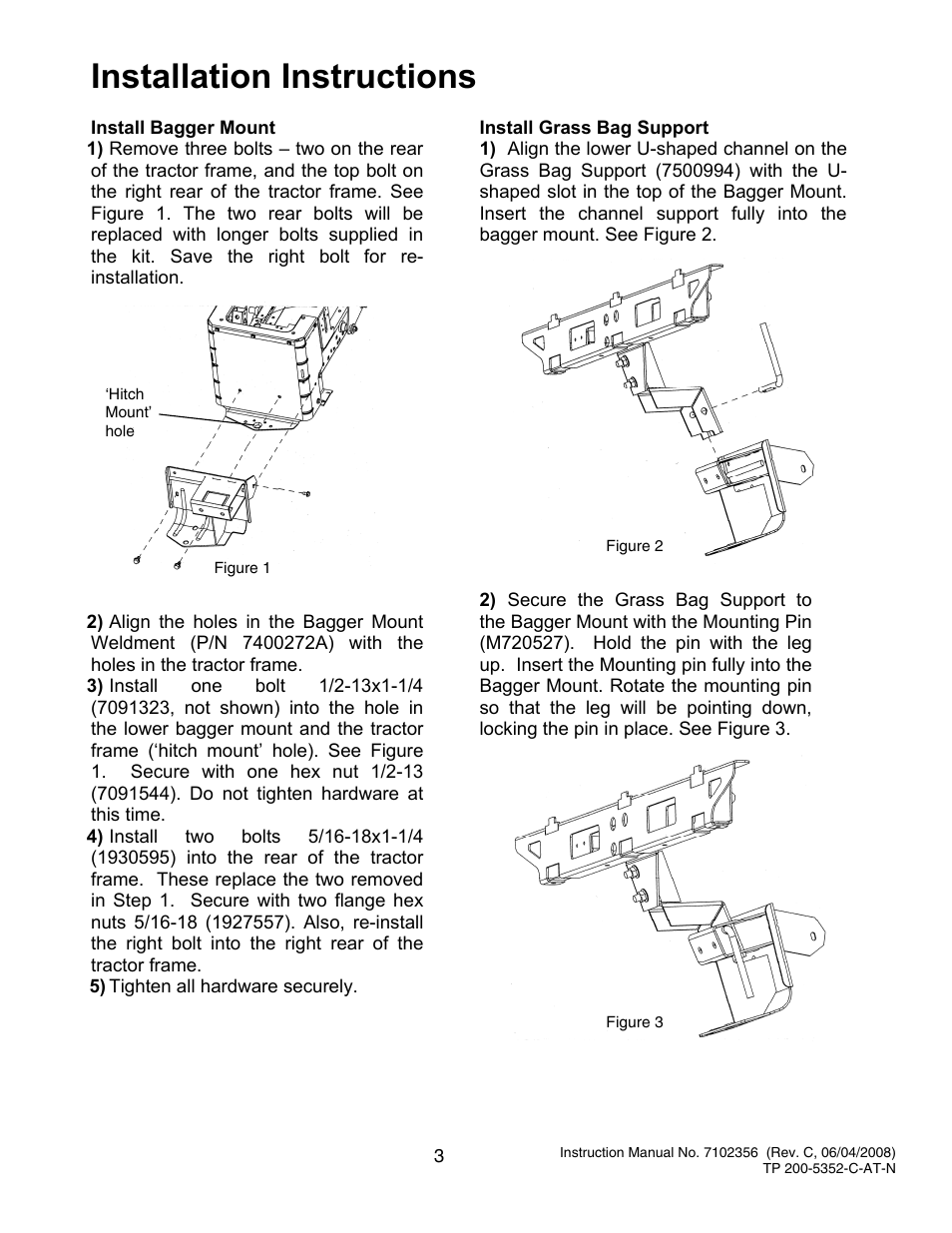 Installation instructions | Snapper 7600069 - 7600070 User Manual | Page 3 / 18