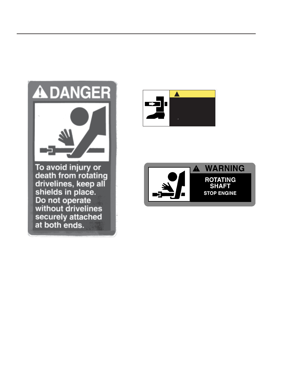 Caution, Pinch point, Safety signs & labels | Snapper 151-3845 User Manual | Page 12 / 36